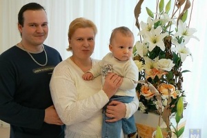 rodiče Vokřálovi se synem Tomášem